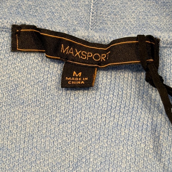 MaxSport Women's Medium Light Blue Long Open Front Cardigan Duster Cozy Knit - Picture 6 of 9